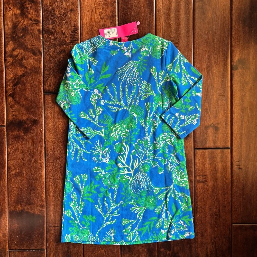 NWT - Lilly Pulitzer - Girls Blue and Green Botanical Dress - Picture 4 of 5